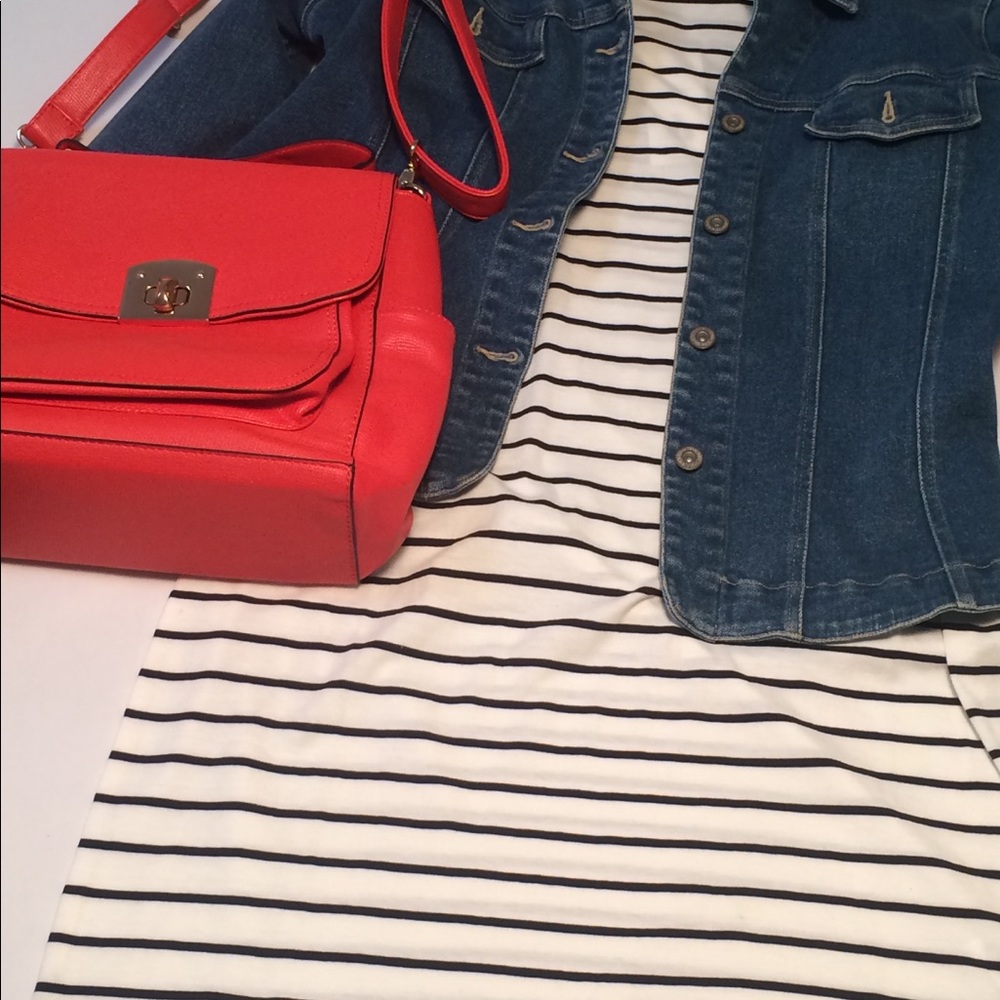 French Connection Striped Boat Neck Dress